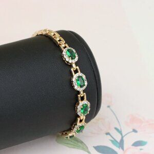 "Elegant Rose Gold Evil Eye Bracelet in Gold Plated Brass, XPBL1014